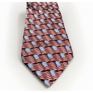 Museum Artifacts Tie Flags Patriotic Silk Extra Long‎ 4x63" Red White Blue USA
